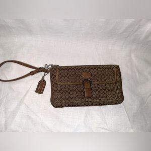 Y2K Coach Wristlet Monogram & Leather